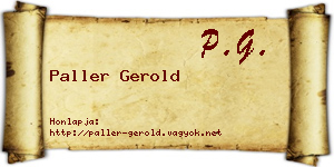 Paller Gerold névjegykártya